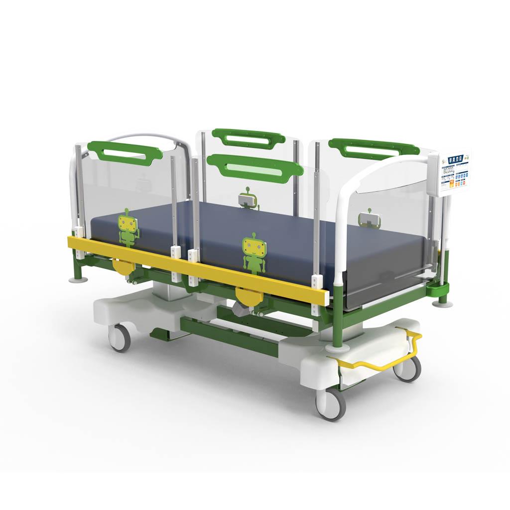 Paediatric beds with integrated scale