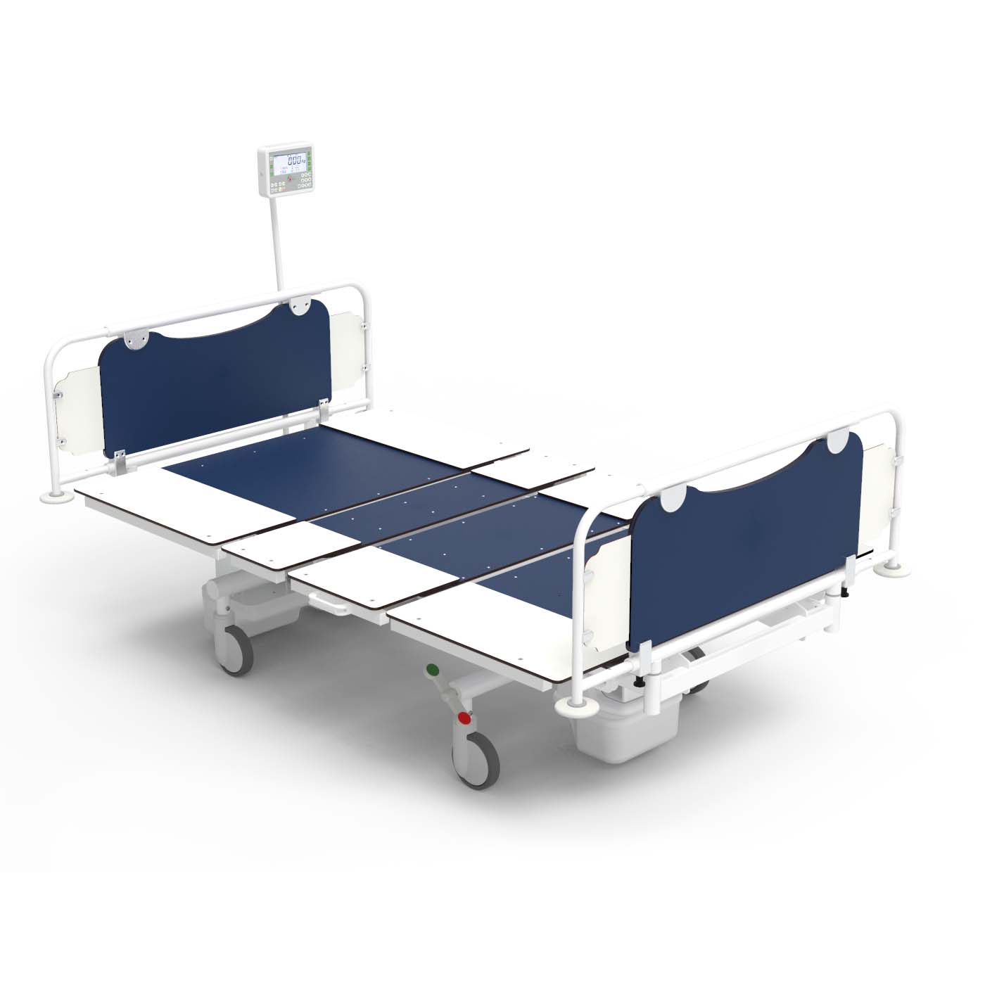 Bariatric bed with integrated scale