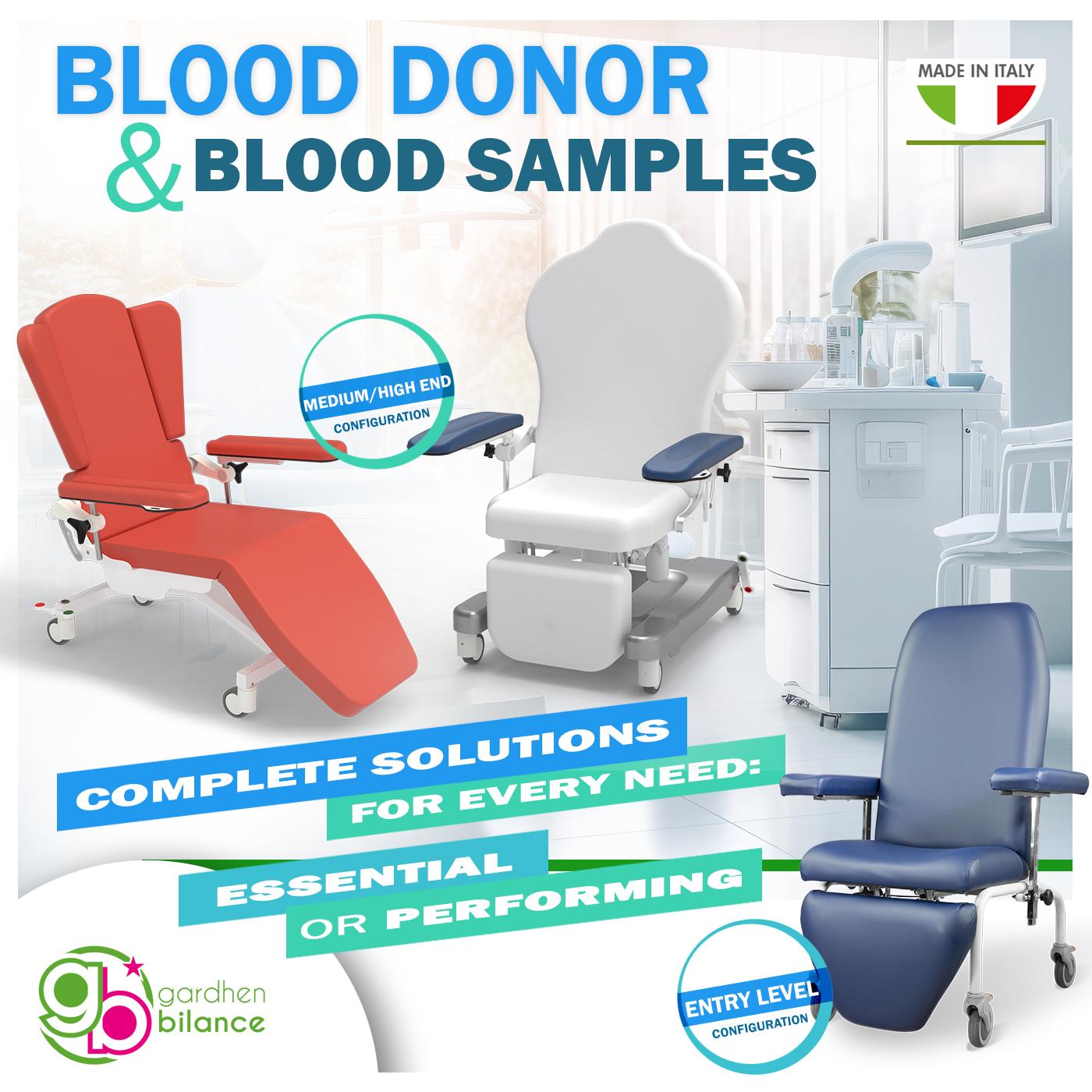 Hospital chairs for Blood donor and blood samples