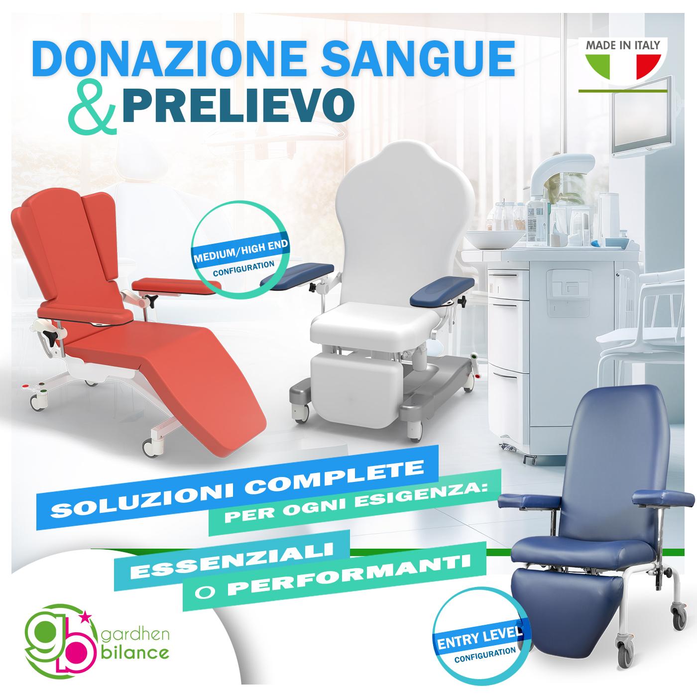 Poltrone ospedaliere per donazione sangue e prelievo