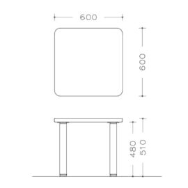 Gardhen Bilance - GBMA0064---TAVOLO-QUADRATO-BASSO---GAMBA-CIRCOLARE