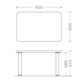 Gardhen Bilance - GBMA0065---TAVOLO-RETTANGOLARE-BASSO---GAMBA-QUADRATA